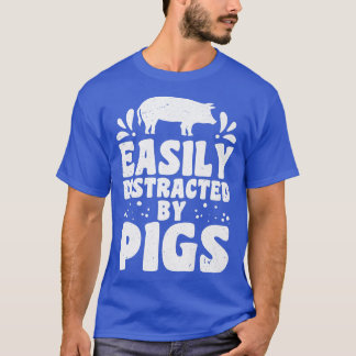 Schweine-Bauer-Liebhaber leicht abgelenkt T-Shirt