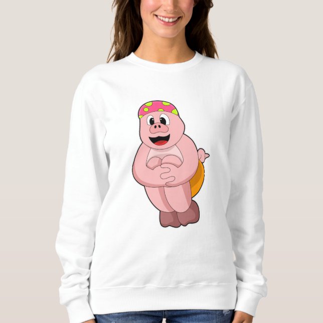Schweine beim Springen ins Wasser Sweatshirt (Vorderseite)