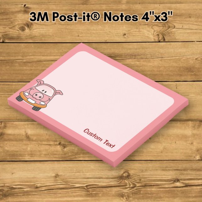 Schweine-Cartoon-Auto Post-it Klebezettel (Von Creator hochgeladen)