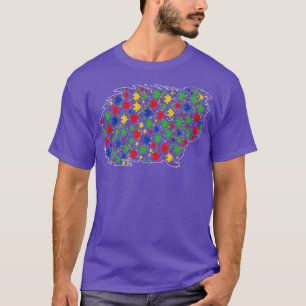 Schweine der lustigen Guinea Puzzle Pieces Autismu T-Shirt