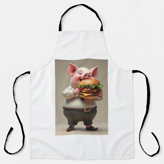 Schweine essen eine Burger-Schürze Schürze (Vorderseite)