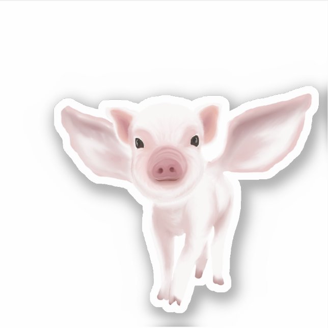 Schweine fliegen - Hier schweine Schweine Aufkleber (Vorderseite)
