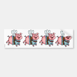 Schweine flogen Einklebebuchaufkleber Autoaufkleber