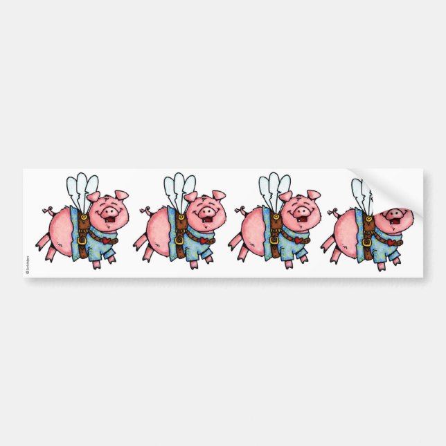 Schweine flogen Einklebebuchaufkleber Autoaufkleber (Vorne)