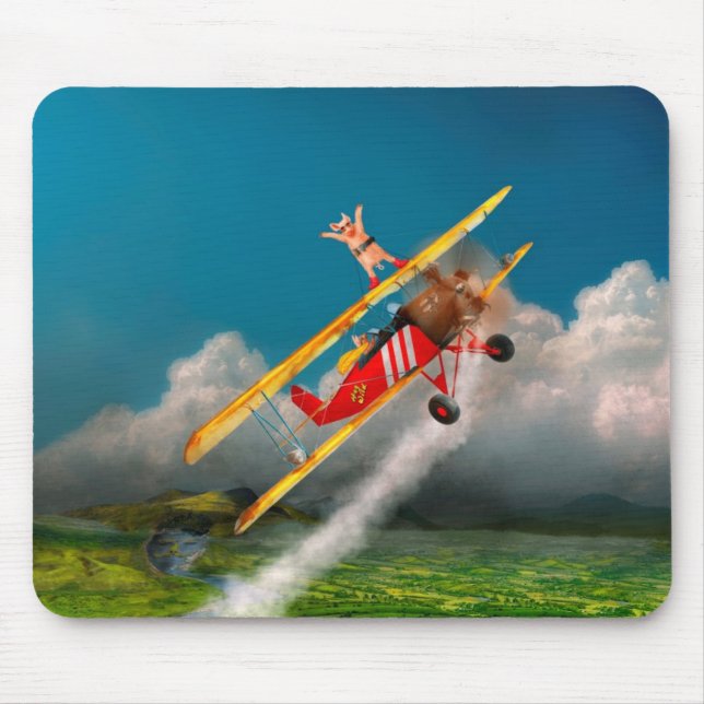 Schweine - Flugzeug - Wildschweine Mousepad (Vorne)