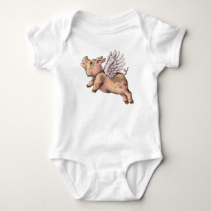 Schweine Fly Baby Strampler