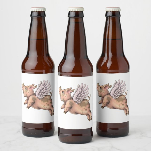 Schweine Fly Bierflaschenetikett (Flaschen)