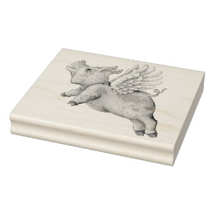 Schweine Fly Gummistempel