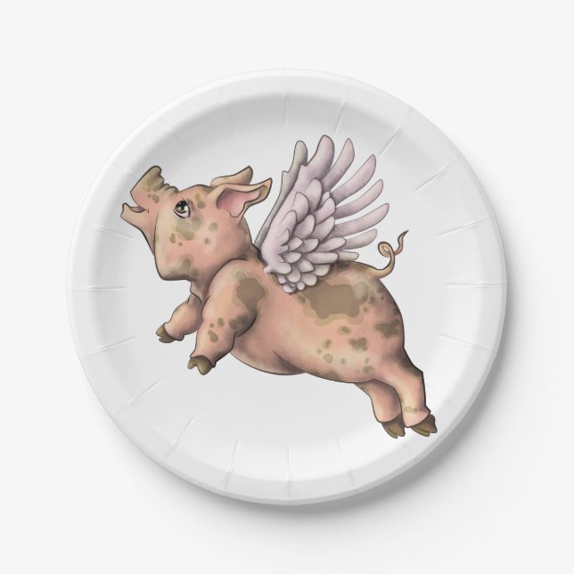 Schweine Fly Pappteller (Vorderseite)