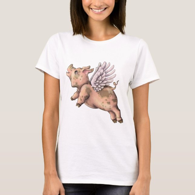 Schweine Fly T-Shirt (Vorderseite)