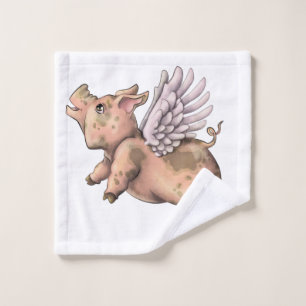 Schweine Fly Waschlappen