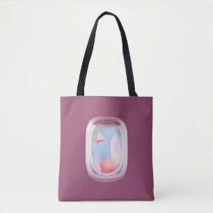 Schweine Flying Past Airplane Window Tasche