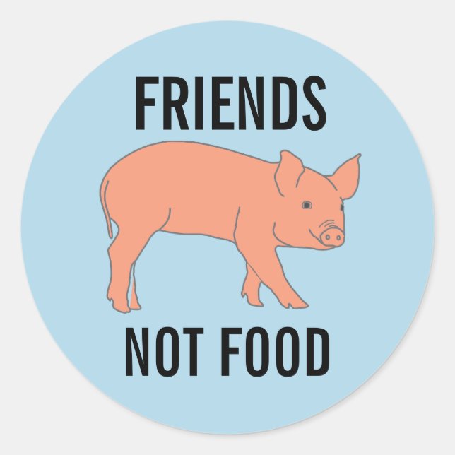 SCHWEINE FREUNDE KEIN ESSEN AUFKLEBER (Vorderseite)