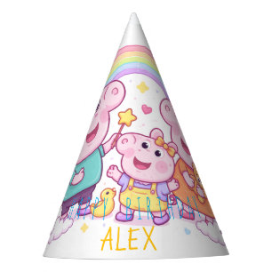 Schweine-Geburtstagsmütze Personalisierte Kinder Partyhütchen