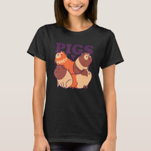 Schweine Gestapelte grafische Guinea Schweinebesit T-Shirt