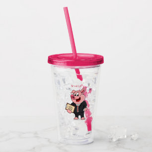Schweine im geschäftlichen Anzug Cartoon Acryltrinkbecher