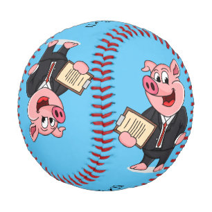 Schweine im geschäftlichen Anzug Cartoon Baseball