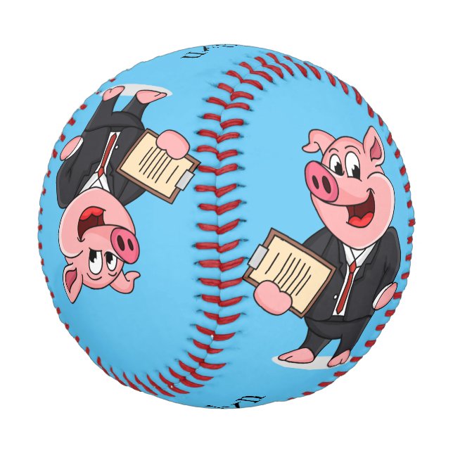 Schweine im geschäftlichen Anzug Cartoon Baseball (Schrägansicht)
