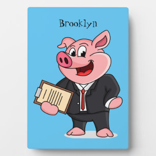 Schweine im geschäftlichen Anzug Cartoon Fotoplatte