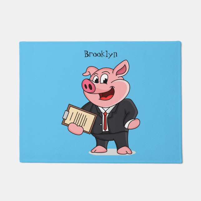 Schweine im geschäftlichen Anzug Cartoon Fußmatte (Vorderseite)