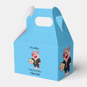Schweine im geschäftlichen Anzug Cartoon Geschenkschachtel