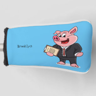Schweine im geschäftlichen Anzug Cartoon Golf Headcover