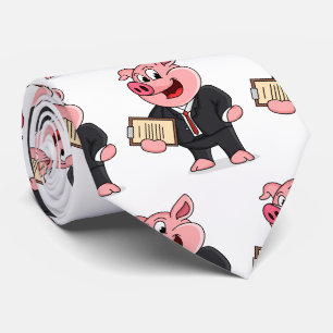 Schweine im geschäftlichen Anzug Cartoon Krawatte