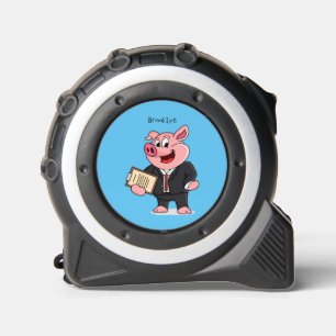 Schweine im geschäftlichen Anzug Cartoon Maßband