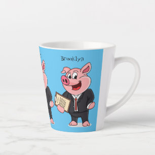 Schweine im geschäftlichen Anzug Cartoon Milchtasse