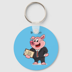 Schweine im geschäftlichen Anzug Cartoon Schlüsselanhänger