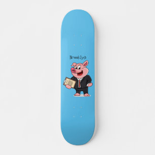 Schweine im geschäftlichen Anzug Cartoon Skateboard