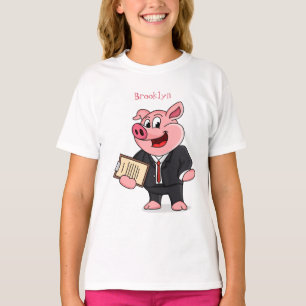 Schweine im geschäftlichen Anzug Cartoon T-Shirt