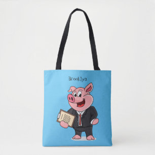 Schweine im geschäftlichen Anzug Cartoon Tasche
