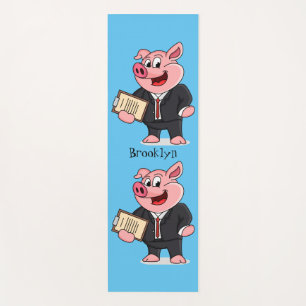 Schweine im geschäftlichen Anzug Cartoon Yogamatte