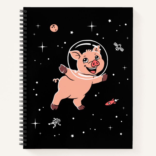 Schweine im Weltraum Notizbuch (Vorderseite)