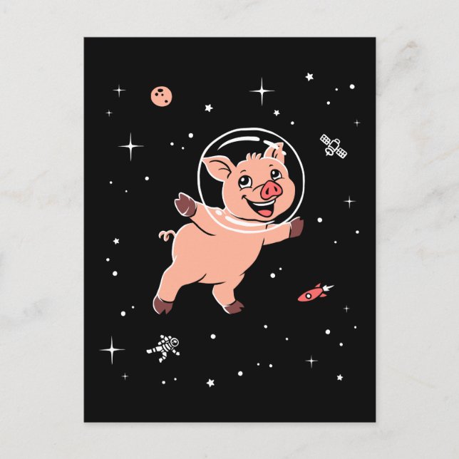 Schweine im Weltraum Postkarte (Vorderseite)