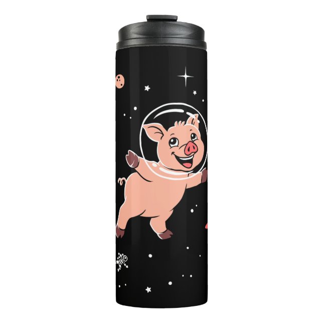 Schweine im Weltraum Thermosbecher (Vorderseite)