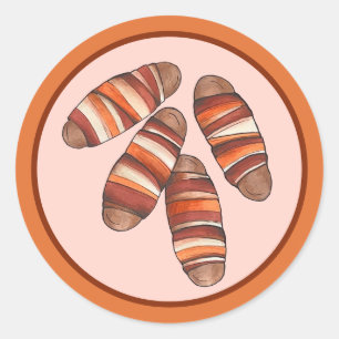 Schweine in Blankets Bacon Sausage UK British Food Runder Aufkleber
