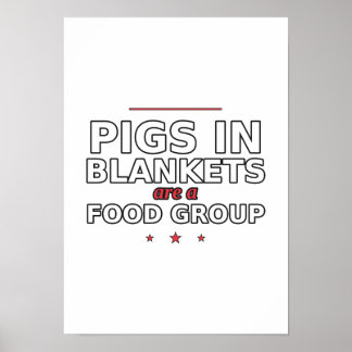 Schweine in Decken sind eine Lebensmittelgruppe Lu Poster