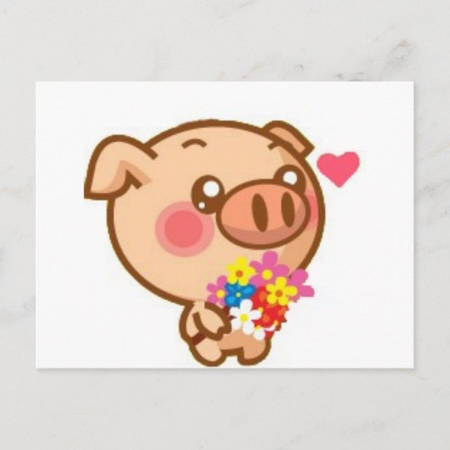 Schweine in der Liebe Postkarte (Vorderseite)