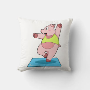 Schweine in der Yoga-Fitness Kissen