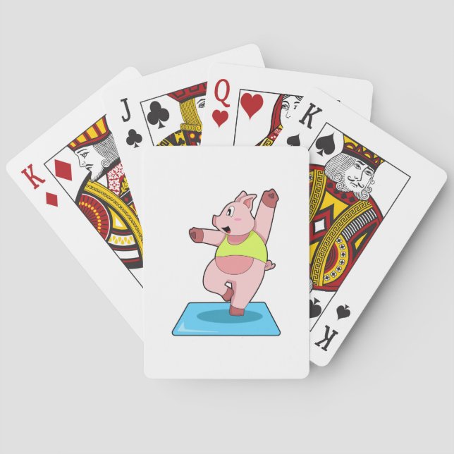 Schweine in der Yoga-Fitness Spielkarten (Rückseite)