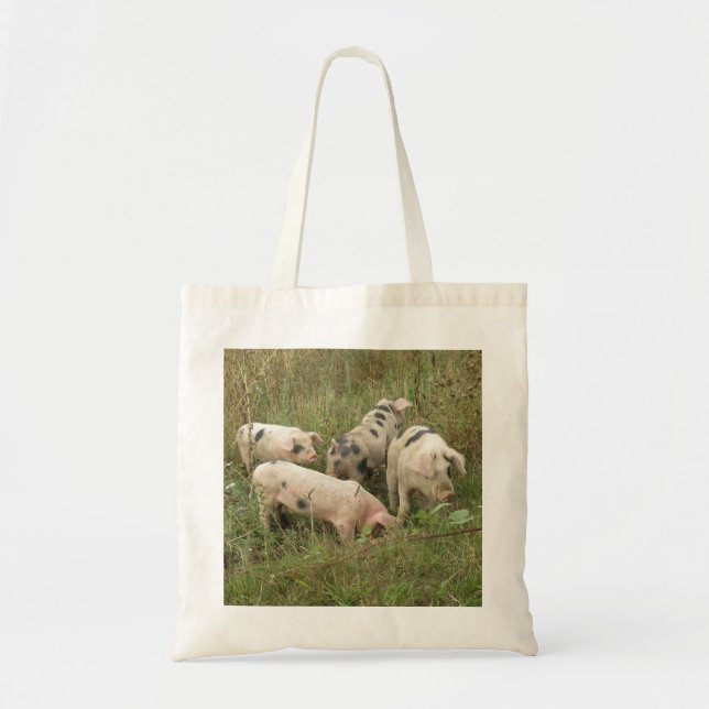 Schweine in einem Feld Tragetasche (Vorne)