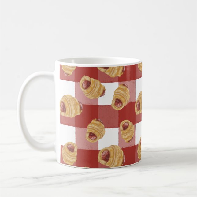 Schweine in einer Blanket-Gingham-Kaffee-Tasse Kaffeetasse (Links)