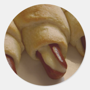 Schweine in einer Decke mit Käse Runder Aufkleber