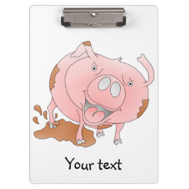 Schweine in schlammiger Pfütze Klemmbrett