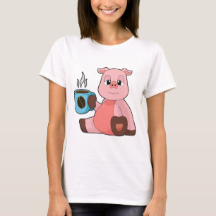 Schweine-Kaffeetasse T-Shirt