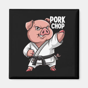 Schweine Karate Schweinekotelett Lustiges Schwein Magnet