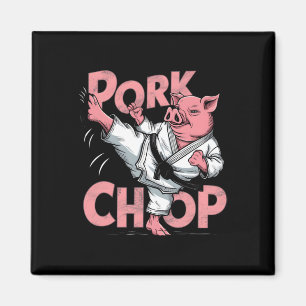 Schweine Karate Schweinekotelett Lustiges Schwein Magnet