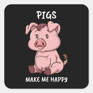Schweine machen mich glücklich Bauer Schwein Schw Quadratischer Aufkleber